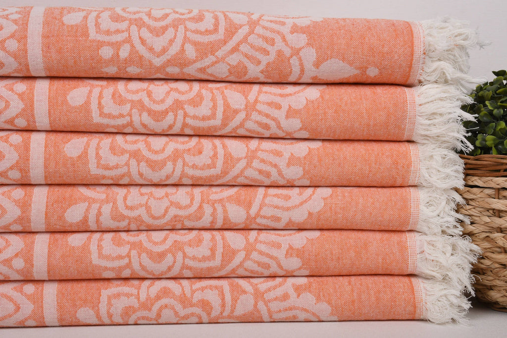 BoHo orange Beach Towel
