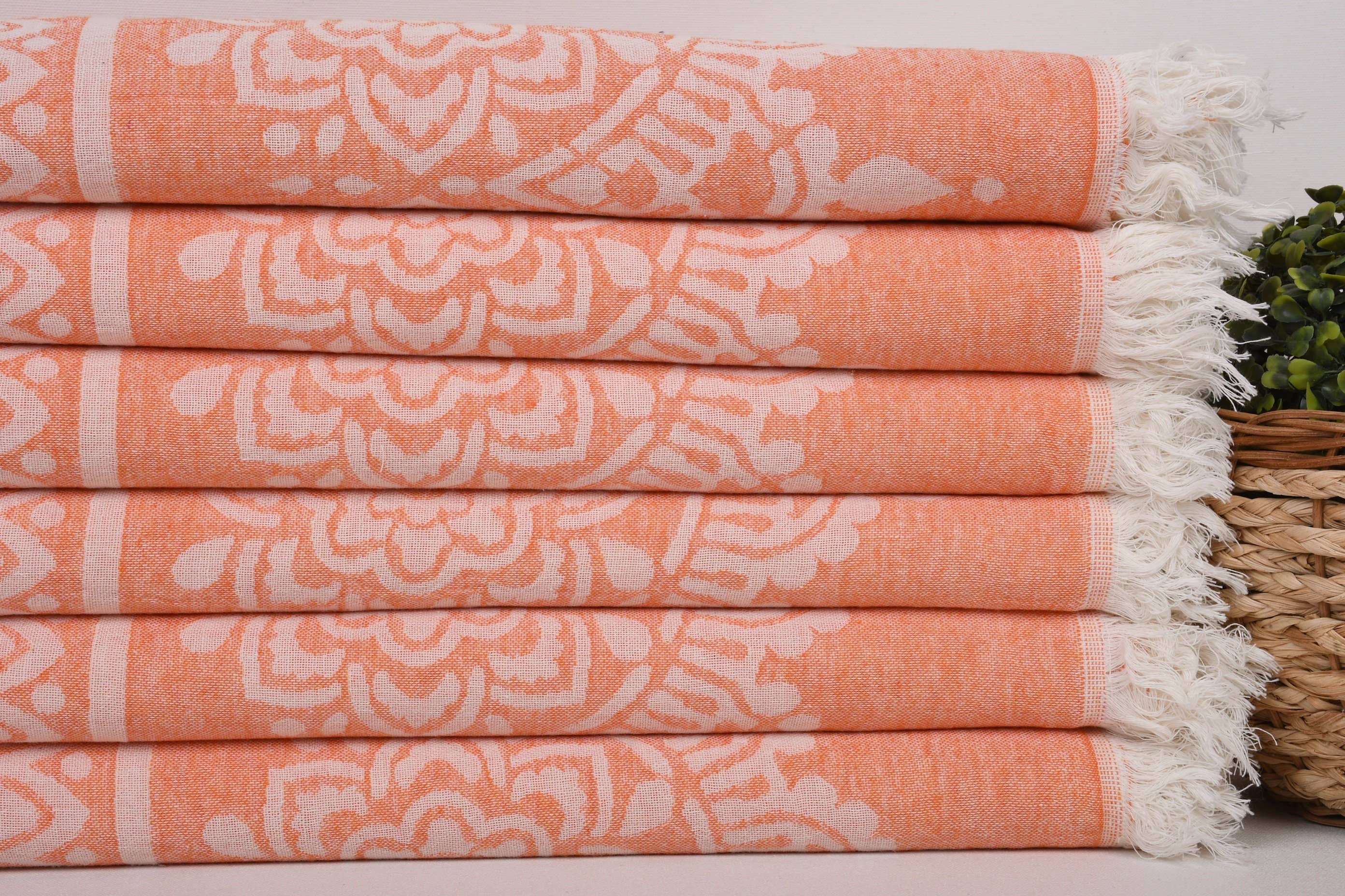 BoHo orange Beach Towel