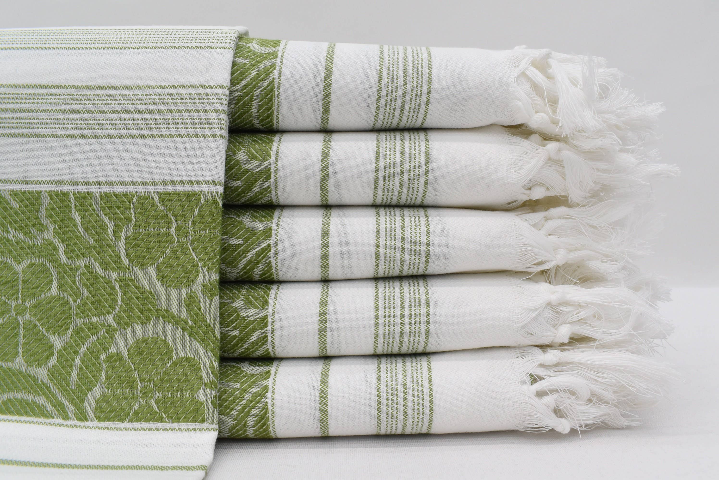 Green Flower Beach Towel