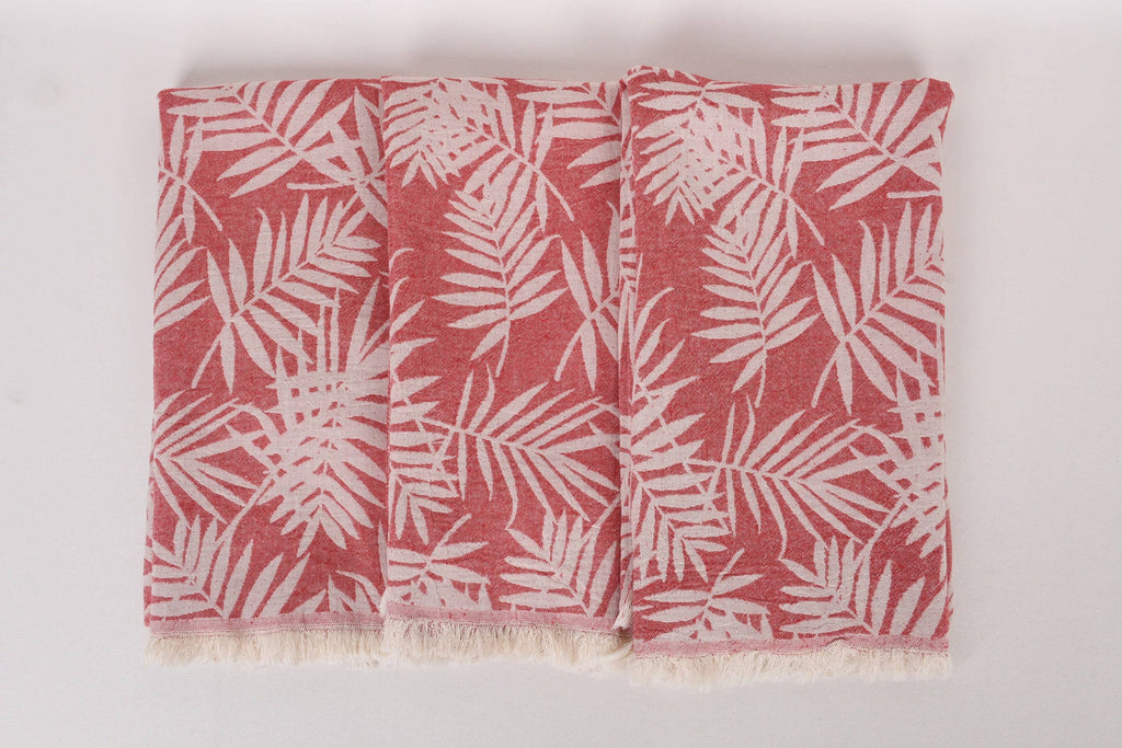 Red Leaf Floral Patterned