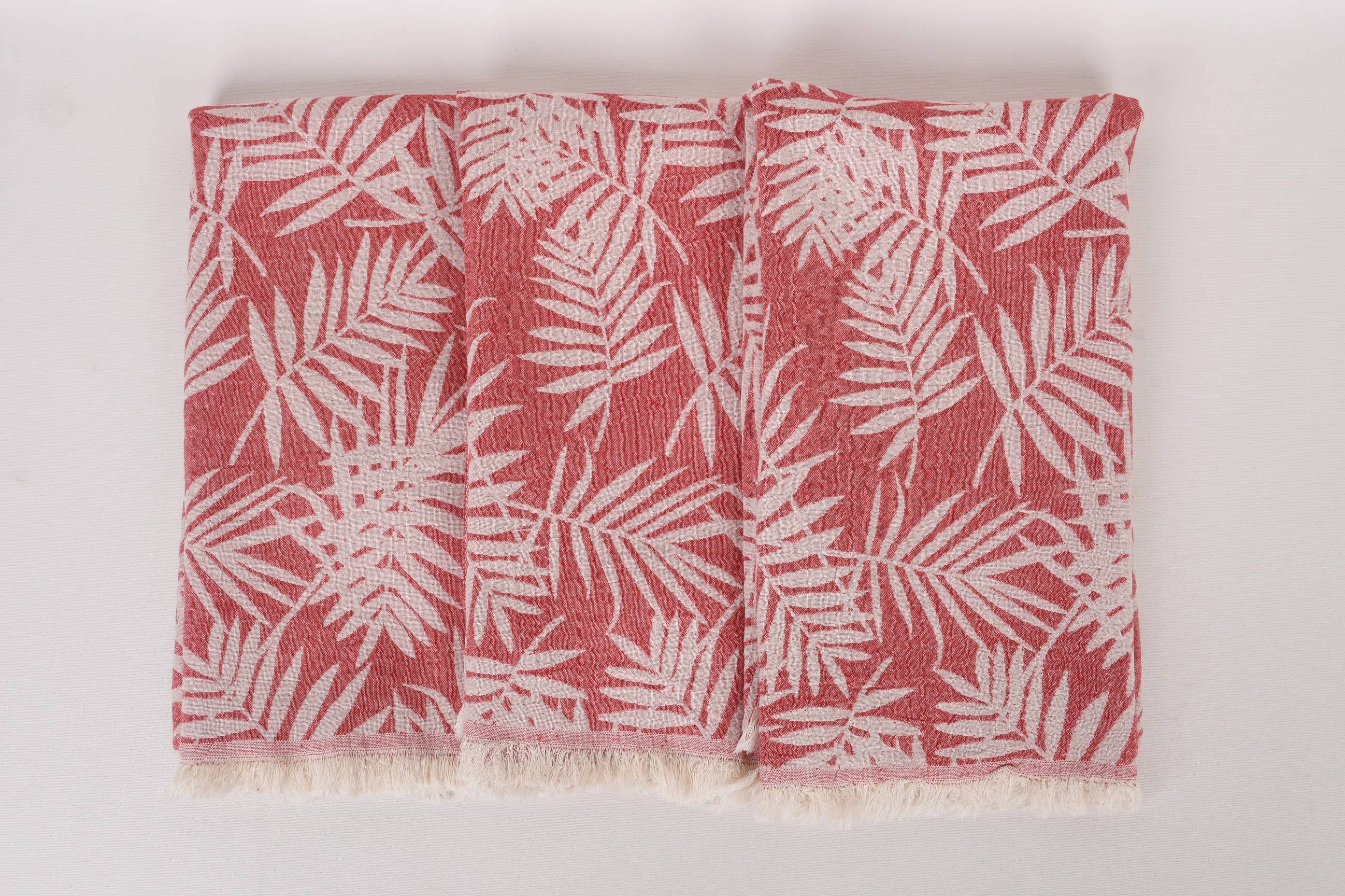 Red Leaf Floral Patterned