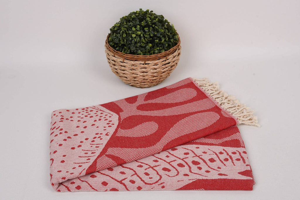 Red Whale Beach Towel