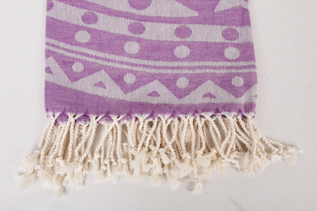 Purple Circle Print Beach Towel