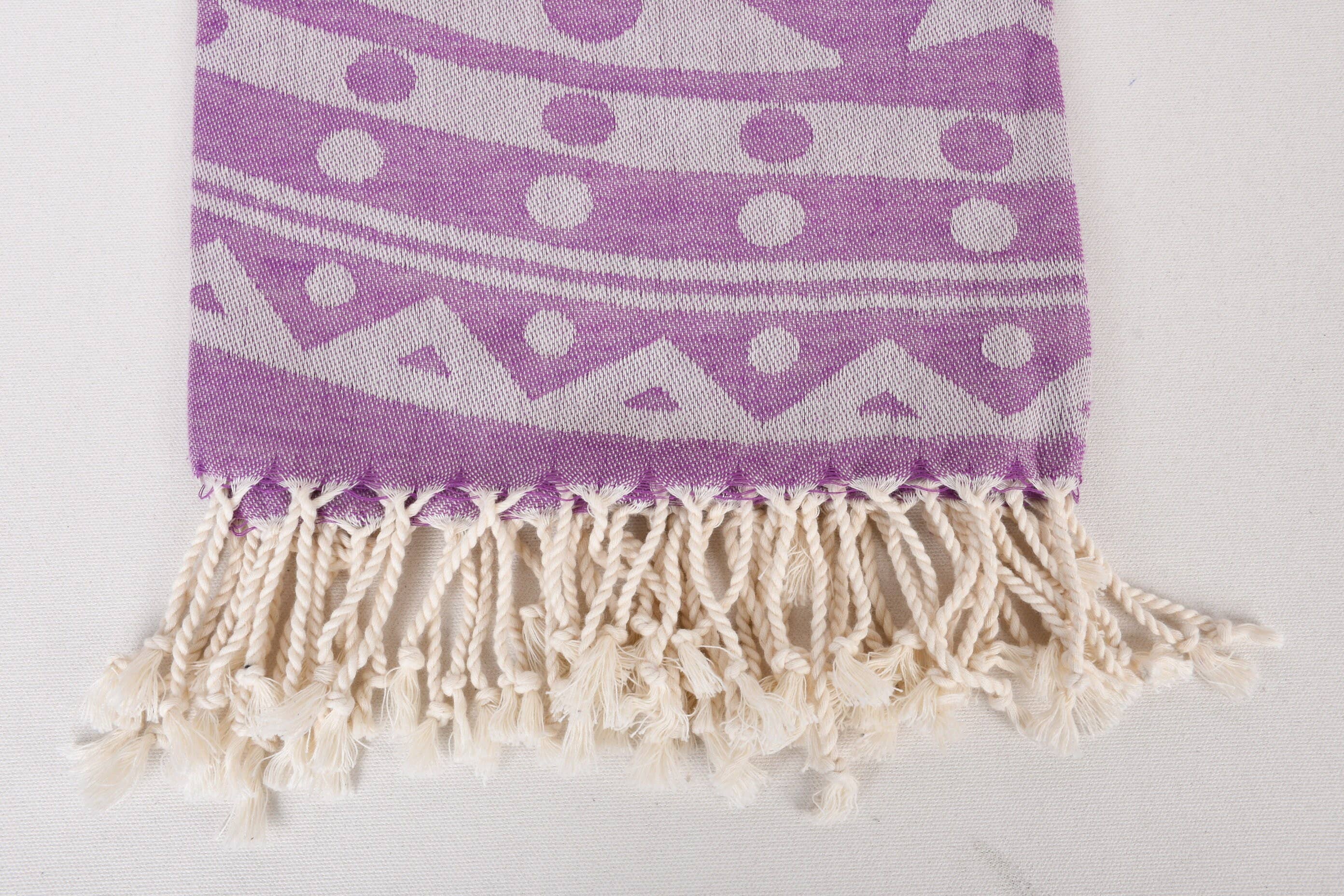 Purple Circle Print Beach Towel