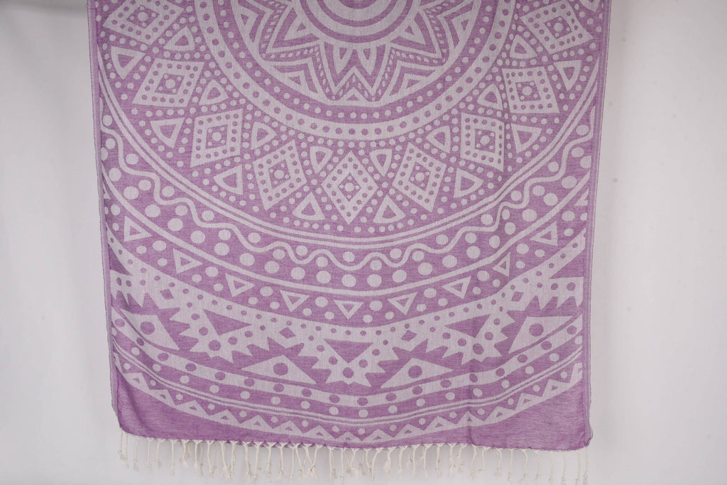 Purple Circle Print Beach Towel