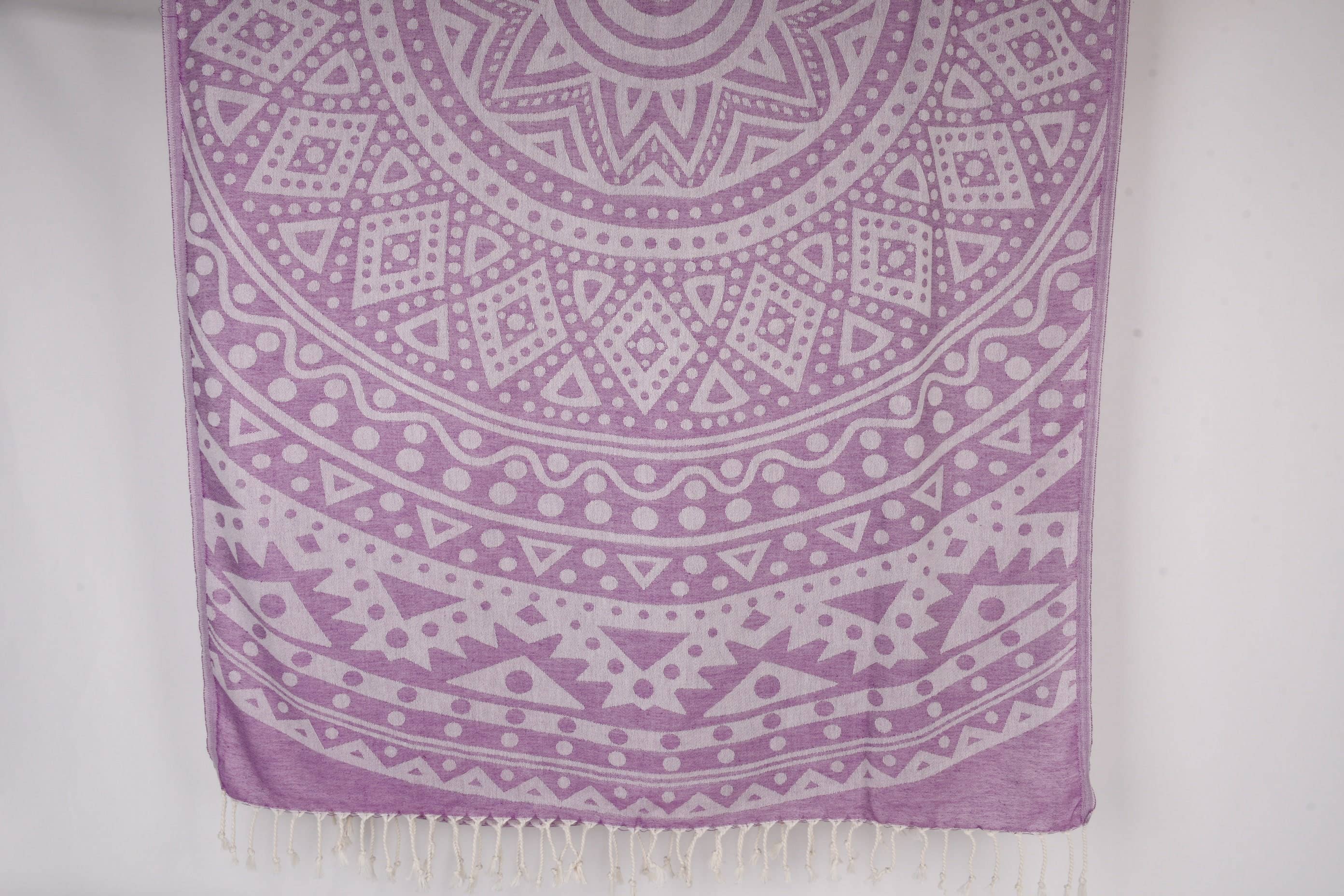 Purple Circle Print Beach Towel
