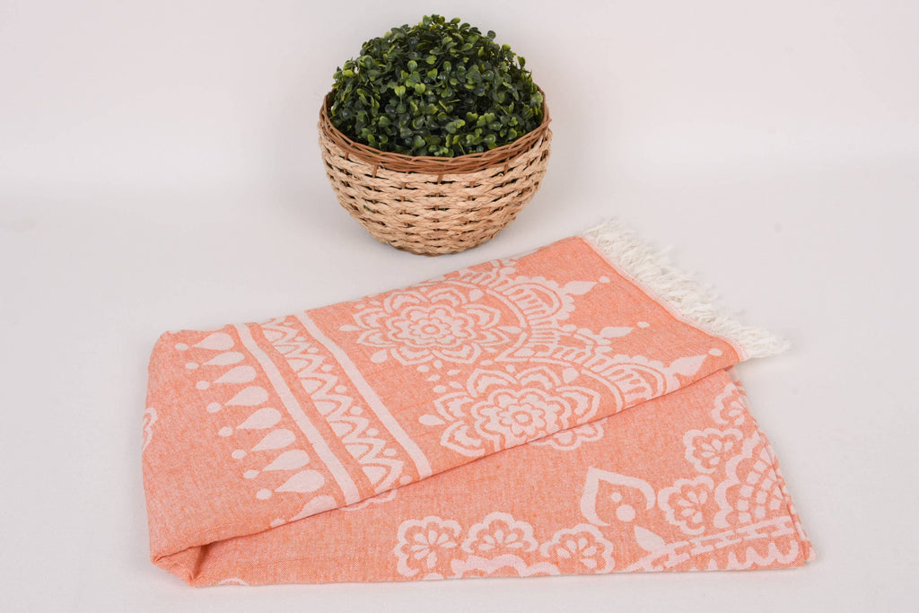 BoHo orange Beach Towel