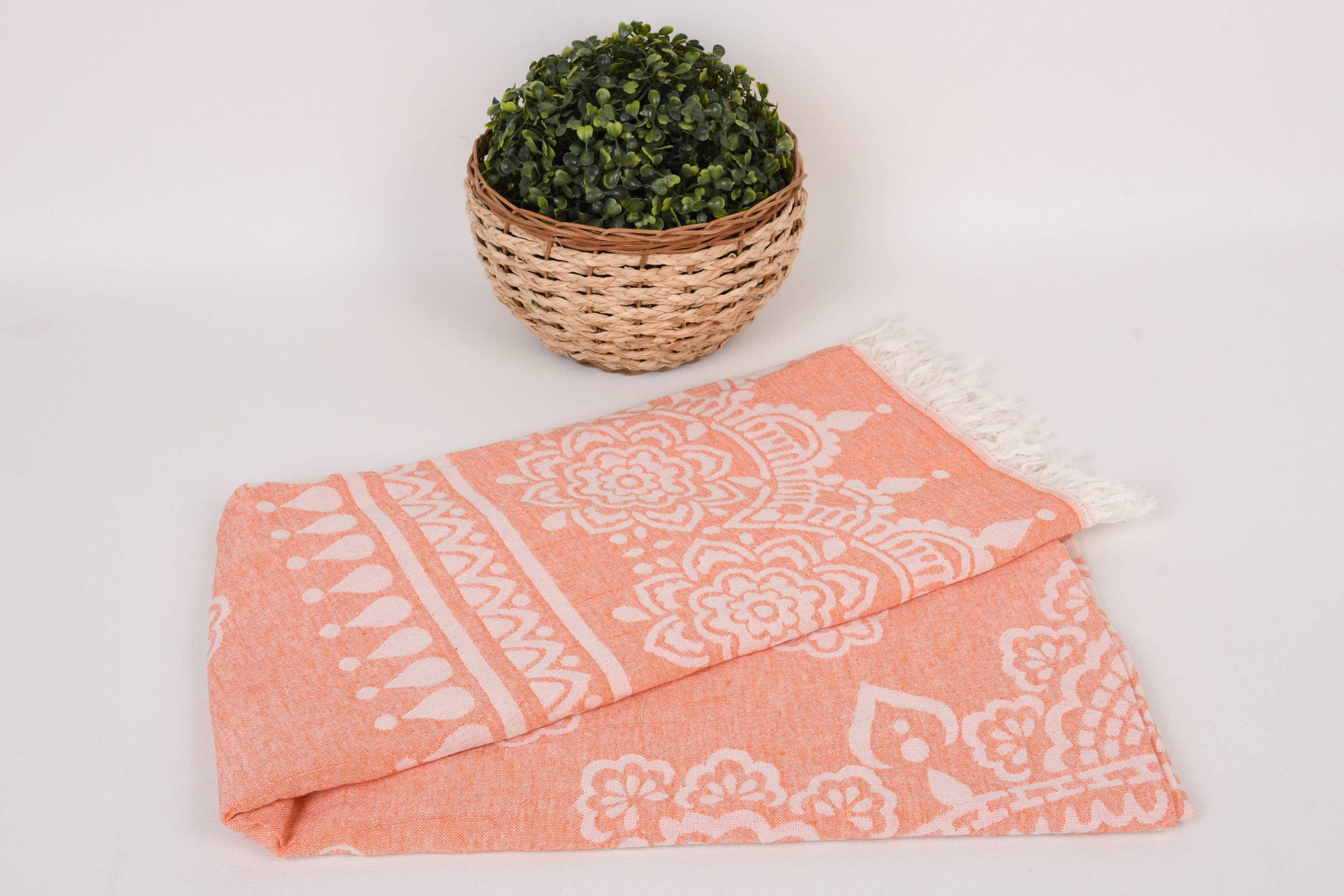 BoHo orange Beach Towel