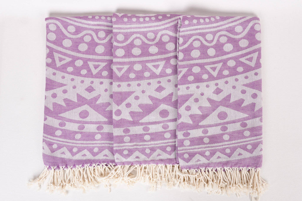Purple Circle Print Beach Towel