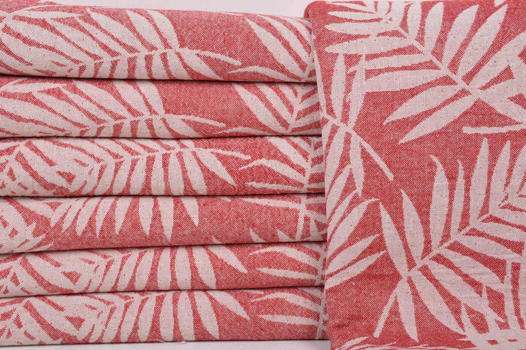 Red Leaf Floral Patterned