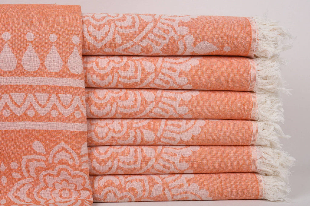 BoHo orange Beach Towel