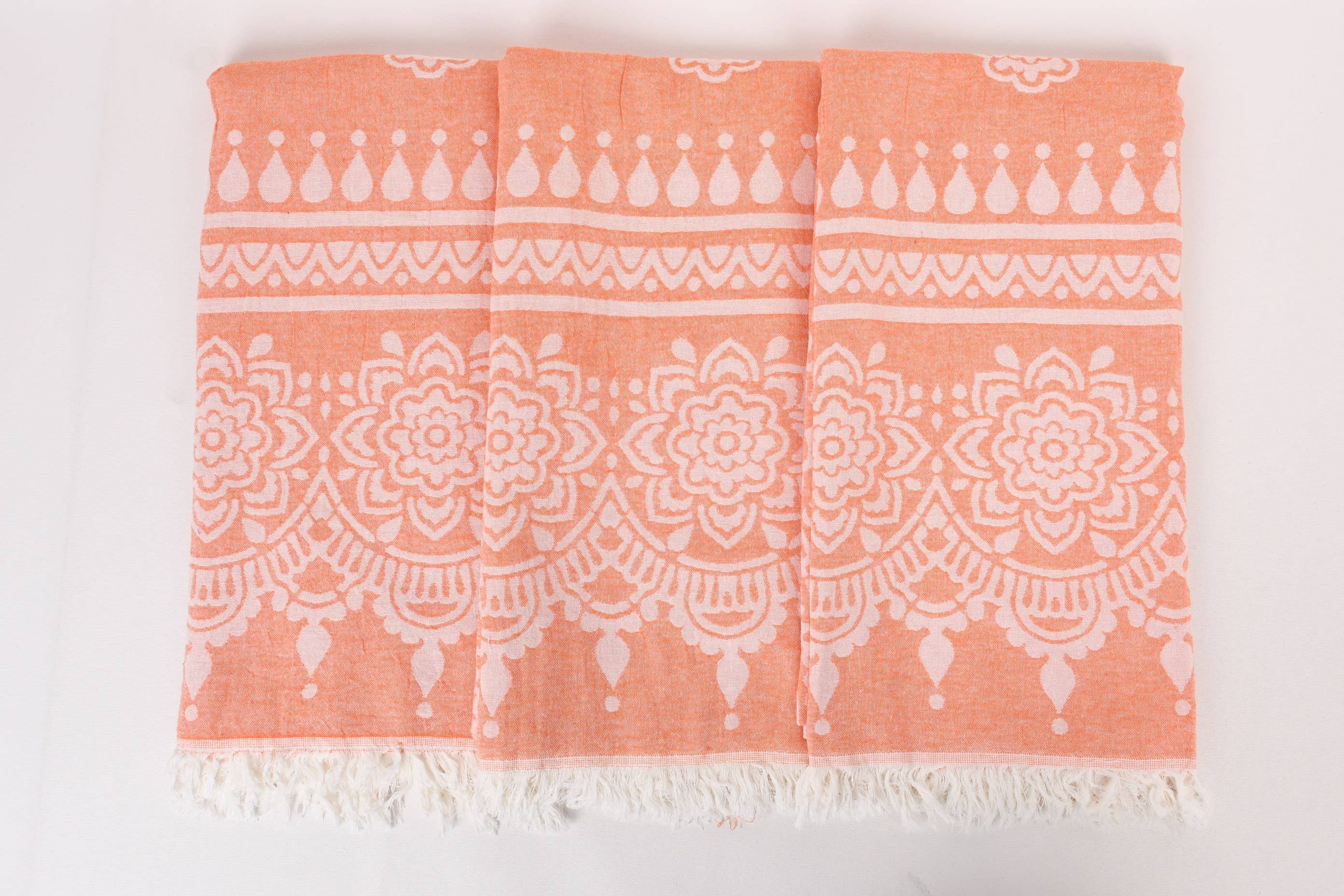 BoHo orange Beach Towel