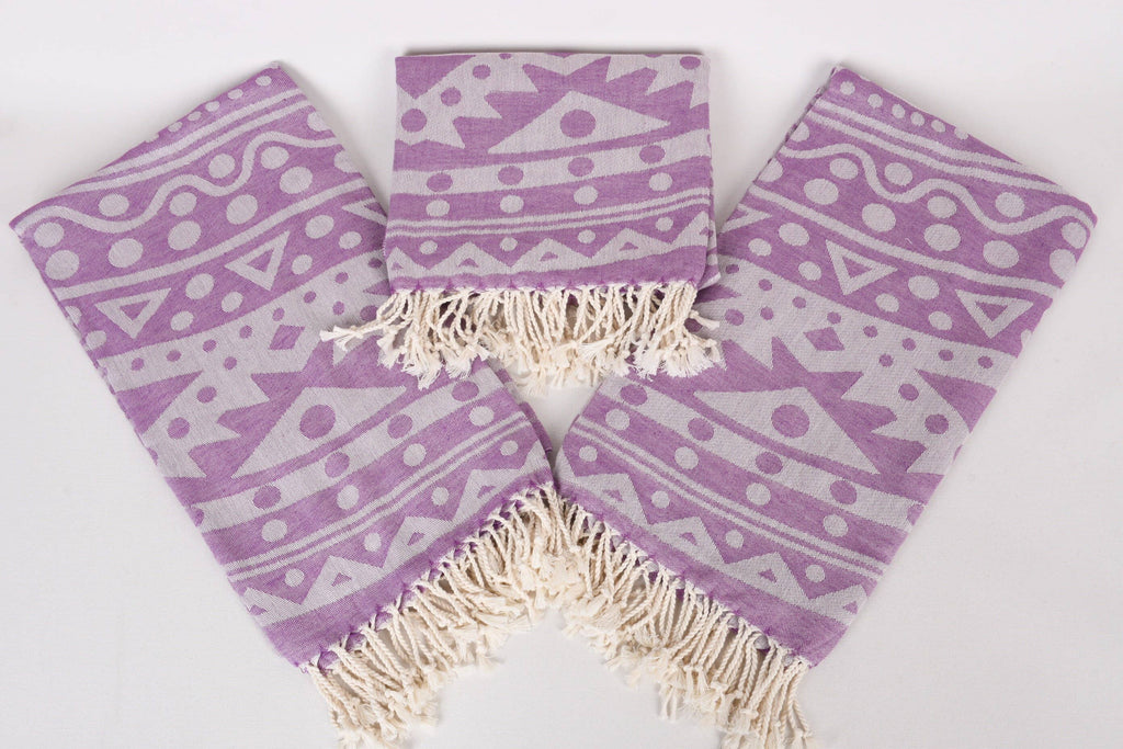 Purple Circle Print Beach Towel