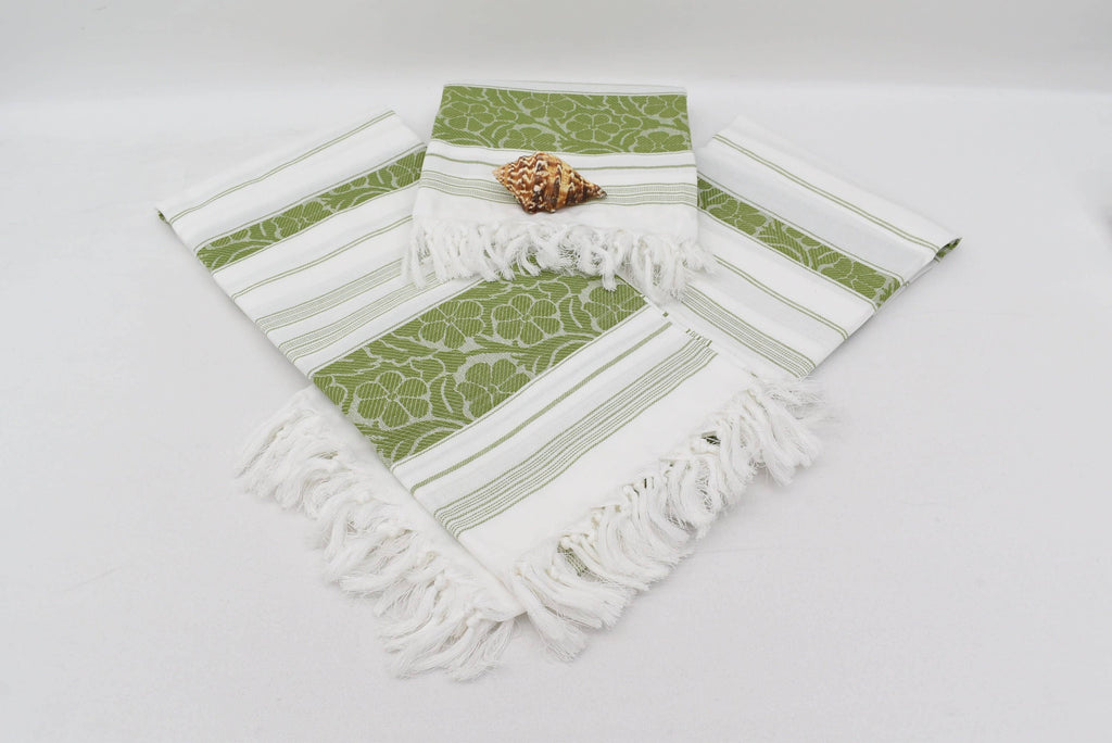 Green Flower Beach Towel