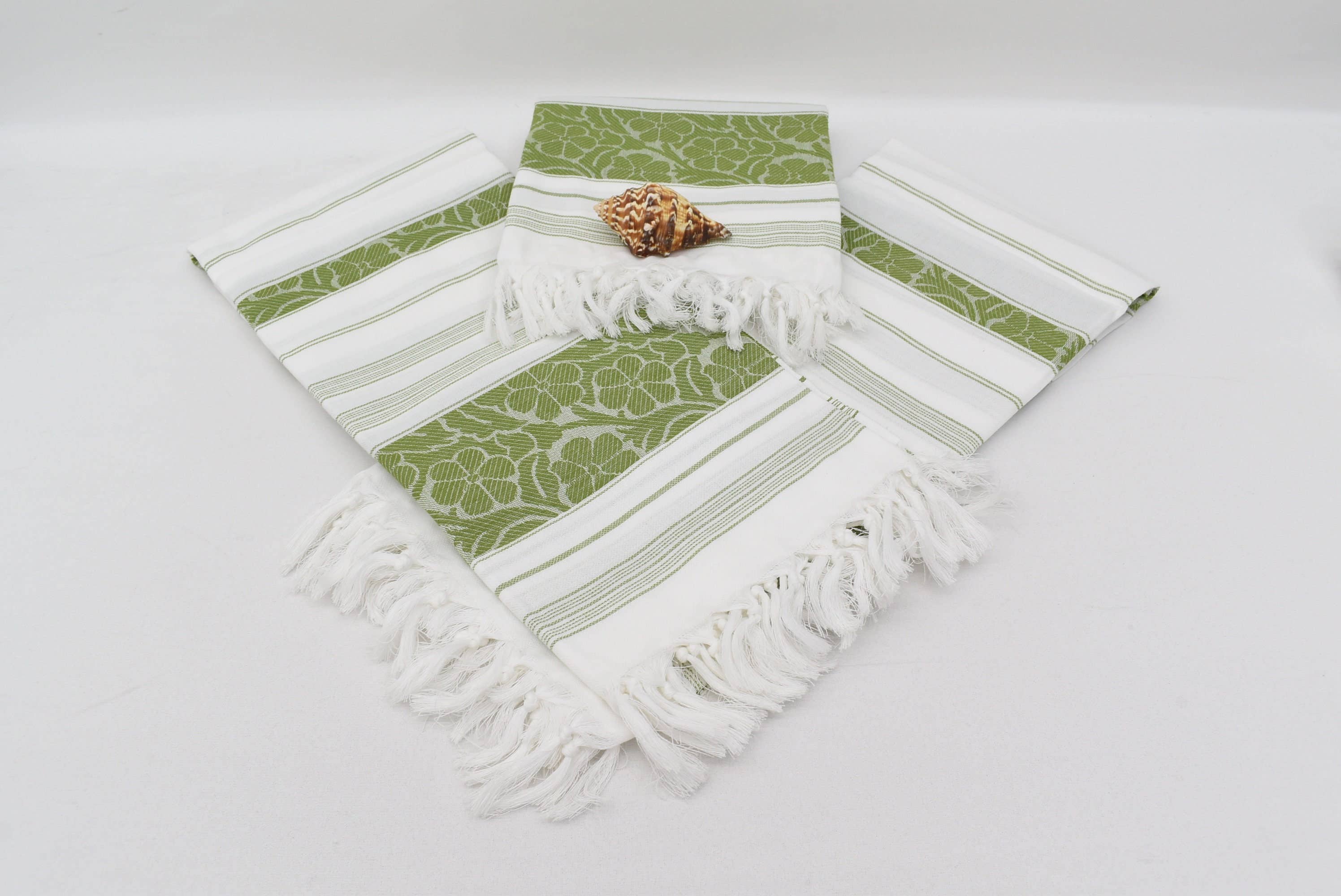 Green Flower Beach Towel