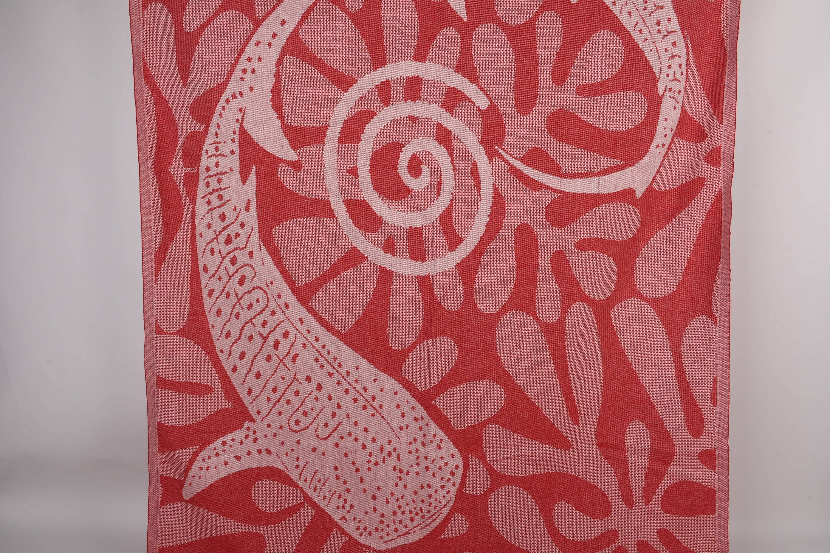 Red Whale Beach Towel