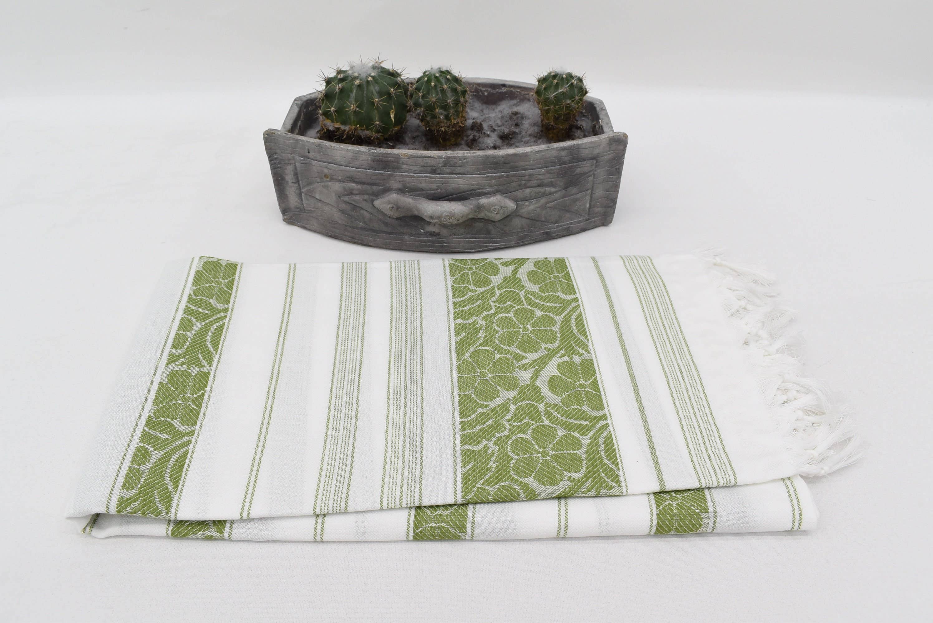 Green Flower Beach Towel