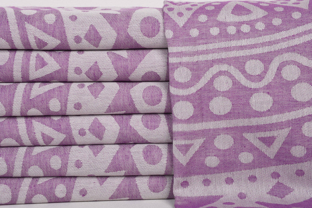 Purple Circle Print Beach Towel