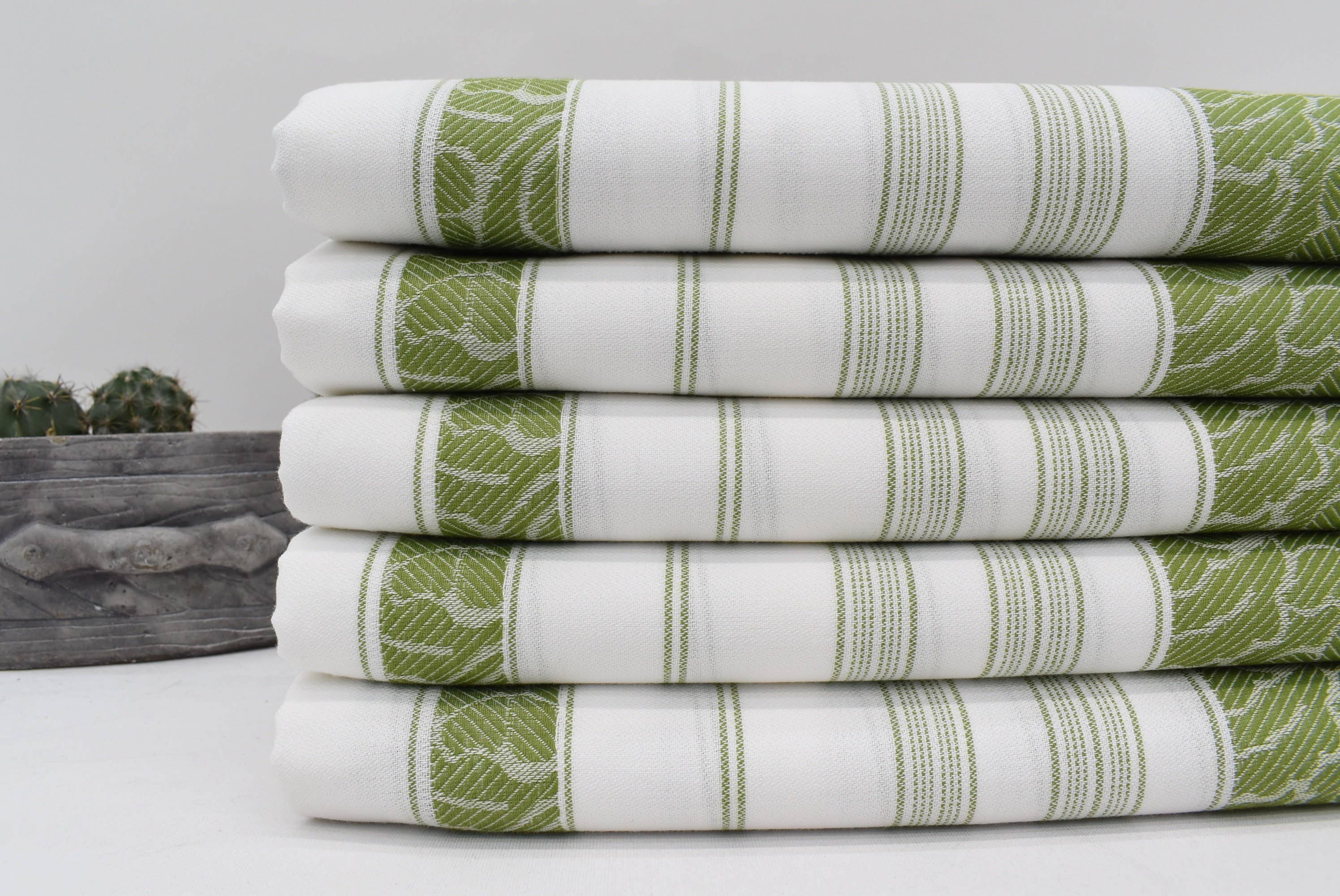 Green Flower Beach Towel
