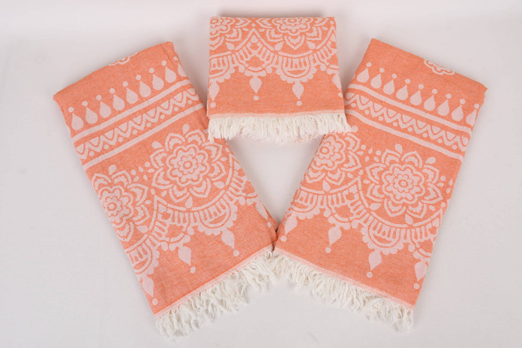 BoHo orange Beach Towel